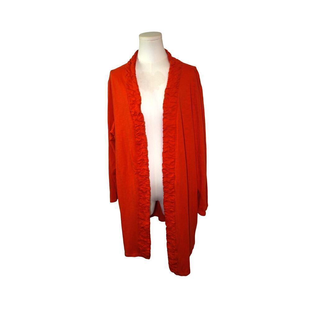 Women's Roaman's Red Cotton & Polyester Blend Cardigan- Size 2X